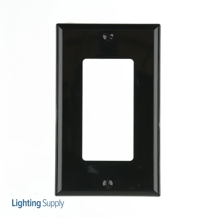 Leviton 1-Gang Decora/GFCI Device Decora Wall Plate/Faceplate Standard Size Thermoplastic Nylon Device Mount Black (80401-NE)