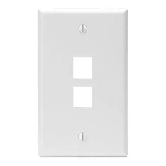 Leviton 1-Gang QuickPort Wall Plate 2-Port White (41080-2WP)