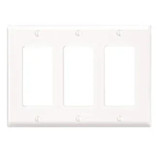 Leviton 3-Gang Decora/GFCI Device Decora Wall Plate/Faceplate Standard Size Thermoset Device Mount Gray (80411-GY)