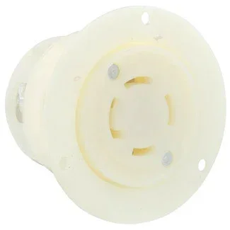 Leviton 30 Amp 120/208V 3-Phase Y NEMA Non-NEMA 4P 4W Flanged Outlet Locking Receptacle Industrial Grade Non-Grounding W (3435-C)