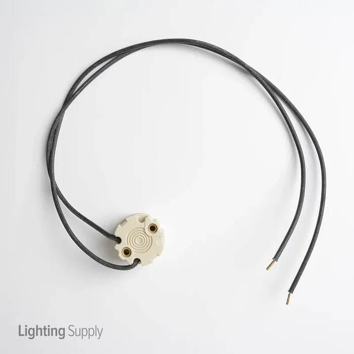 Leviton GX8.5 Twist And Lock Base Porcelain Metal Halide Socket With 18 Inch Leads (SMH565)