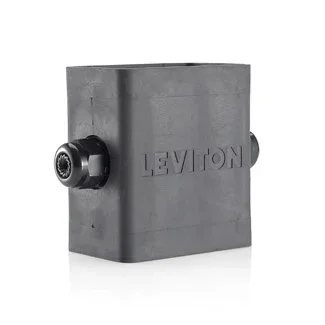 Leviton Portable Outlet Box 1-Gang Extra Deep Feed-Thru Style Cable Diameter 0.230 Inch – 0.546 Inch Black (3099F-1E)