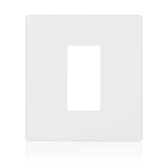 Leviton Renoir II Wall Plate For Use With 0 Narrow Dimmers And 1 Wide Dimmer With No Fins Removed White (AWP0F-1W)