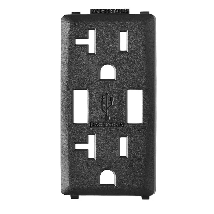 Leviton Renu Color Changing Kit For 20A USB AA Outlet Onyx Black (RKAA2-OB)