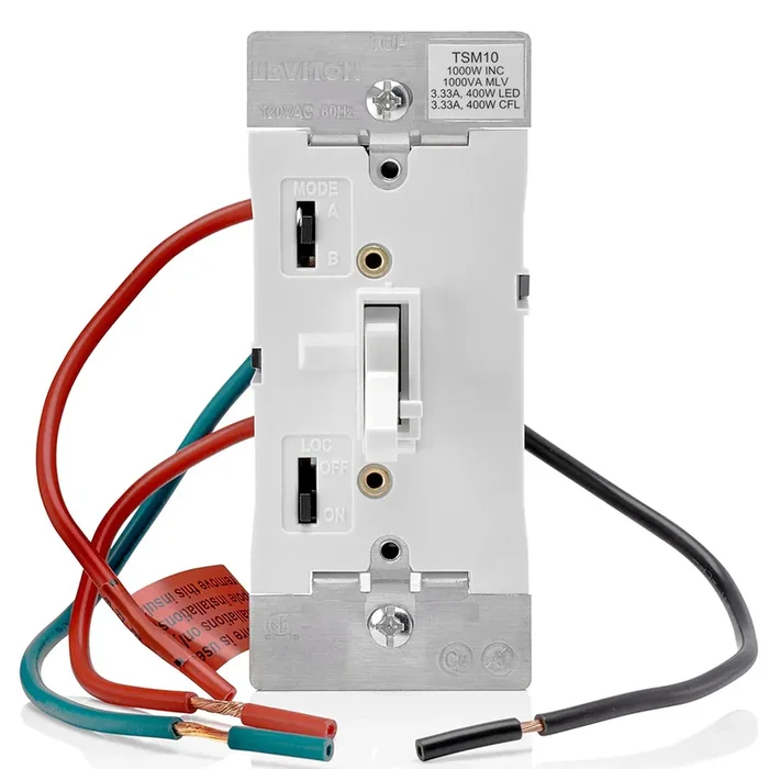 Leviton White Slide Dimming Preset Single-Pole 3-Way 1000W 120VAC (TSM10-1LW)