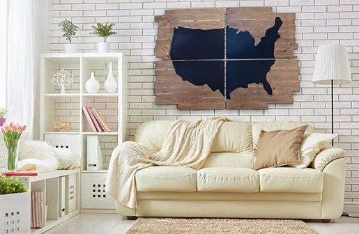 Map Wall Decor Chalkboard Wall Map Wood Map – Decor Steals