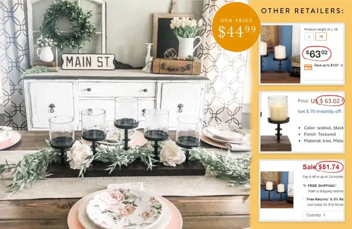 Metal Candelabra | Wood & Metal Candelabra – Decor Steals