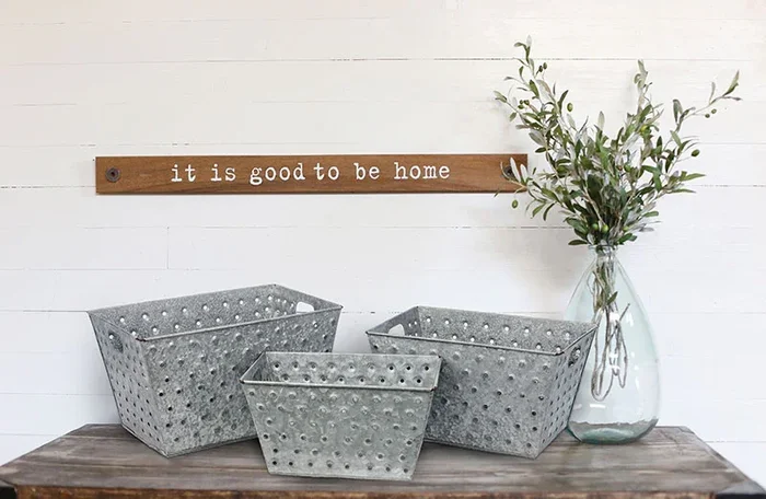 Metal Factory Bins Set of 3 | Industrial Charm – Decor Steals