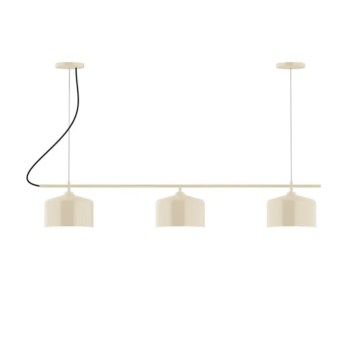 Montclair Light Works – CHA419-16-C20 – Three Light Linear Chandelier – Axis – Cream – CHA41916C20