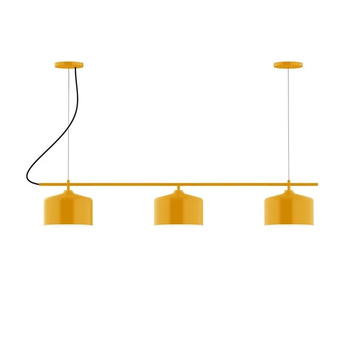 Montclair Light Works – CHA419-21-C26 – Three Light Linear Chandelier – Axis – Bright Yellow – CHA41921C26