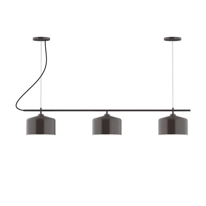 Montclair Light Works – CHA419-51-C27 – Three Light Linear Chandelier – Axis – Architectural Bronze – CHA41951C27