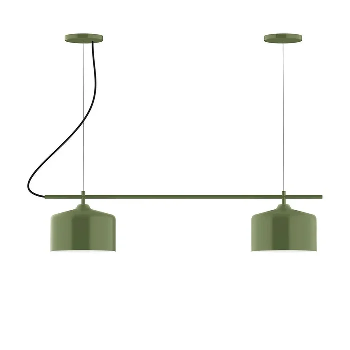 Montclair Light Works – CHB419-22-C20 – Two Light Linear Chandelier – Axis – Fern Green – CHB41922C20