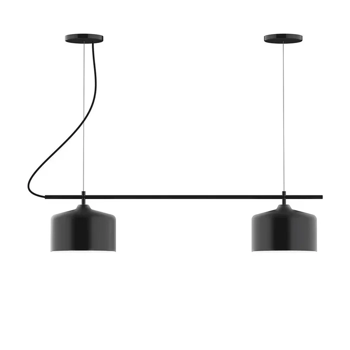 Montclair Light Works – CHB419-41-C21 – Two Light Linear Chandelier – Axis – Black – CHB41941C21