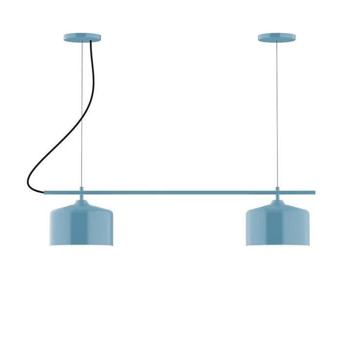 Montclair Light Works – CHB419-54-C12 – Two Light Linear Chandelier – Axis – Light Blue – CHB41954C12