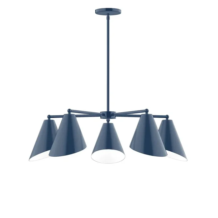 Montclair Light Works – CHC415-50 – Five Light Chandelier – Jasmine – Navy – CHC41550