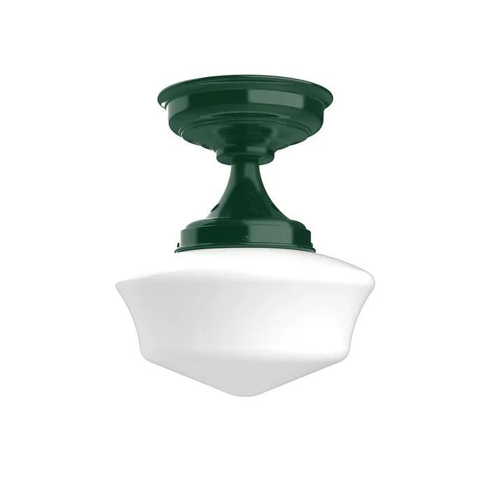 Montclair Light Works – FMA021-42 – One Light Flush Mount – Schoolhouse – Forest Green – FMA02142
