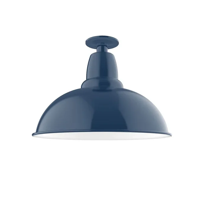 Montclair Light Works – FMB108-50 – One Light Flush Mount – Cafe – Navy – FMB10850