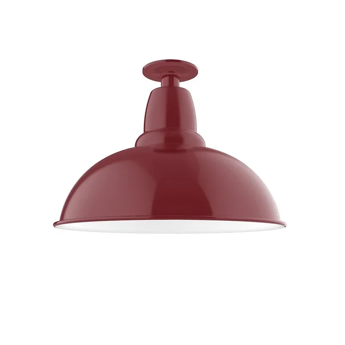Montclair Light Works – FMB108-55-G05 – One Light Flush Mount – Cafe – Barn Red – FMB10855G05