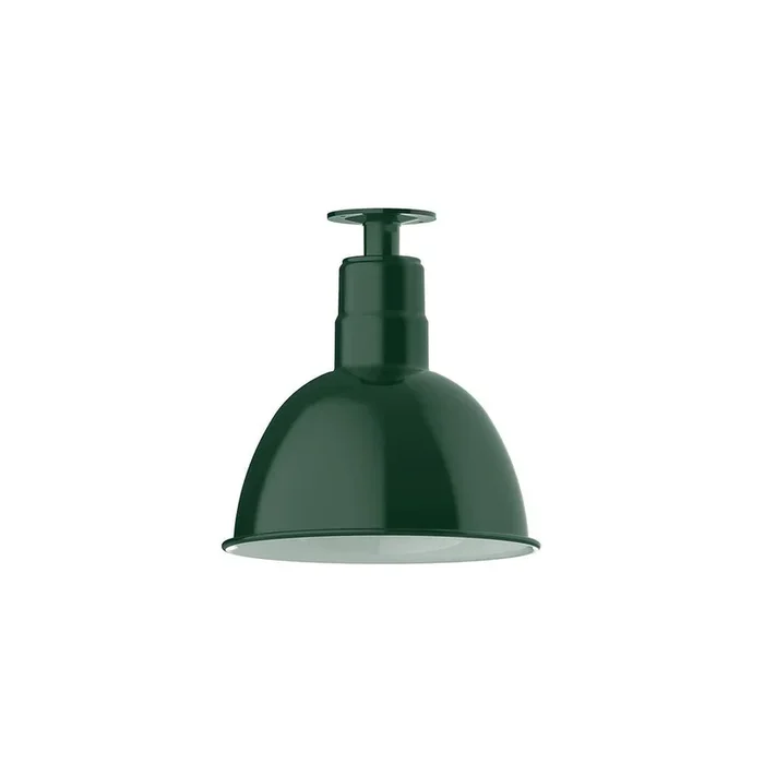Montclair Light Works – FMB116-42-G05 – One Light Flush Mount – Deep Bowl – Forest Green – FMB11642G05
