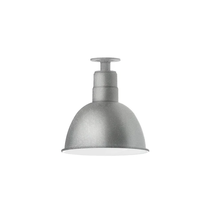 Montclair Light Works – FMB116-49 – One Light Flush Mount – Deep Bowl – Painted Galvanized – FMB11649