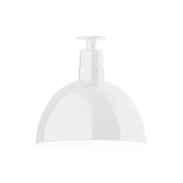 Montclair Light Works – FMB117-44 – One Light Flush Mount – Deep Bowl – White – FMB11744