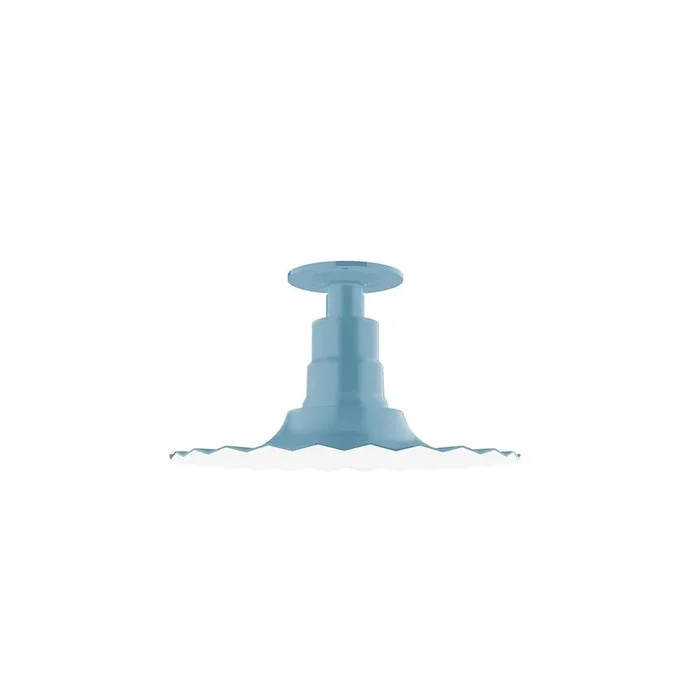 Montclair Light Works – FMB158-54 – One Light Flush Mount – Radial – Light Blue – FMB15854