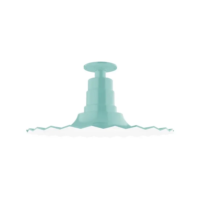 Montclair Light Works – FMB159-48-G06 – One Light Flush Mount – Radial – Sea Green – FMB15948G06