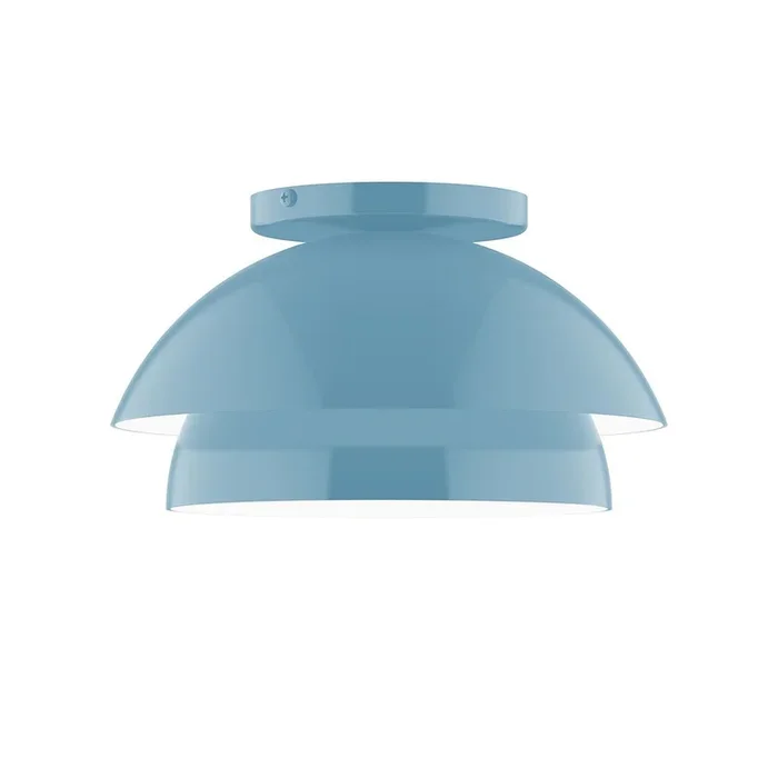 Montclair Light Works – FMDX445-G15-54 – One Light Flush Mount – Nest – Light Blue – FMDX445G1554