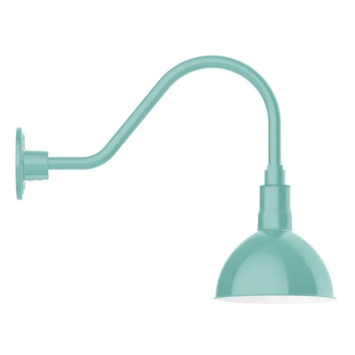 Montclair Light Works – GNA114-48-L10 – LED Gooseneck Wall Light – Deep Bowl – Sea Green – GNA11448L10