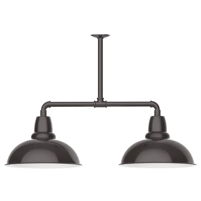 Montclair Light Works – MSD108-51-T48 – Two Light Pendant – Cafe – Architectural Bronze – MSD10851T48