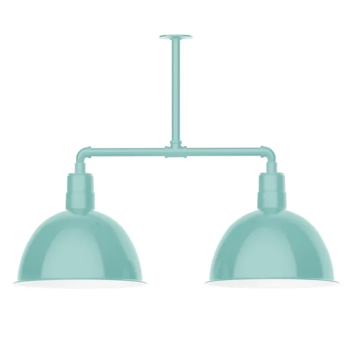 Montclair Light Works – MSD117-48-G06 – Two Light Pendant – Deep Bowl – Sea Green – MSD11748G06