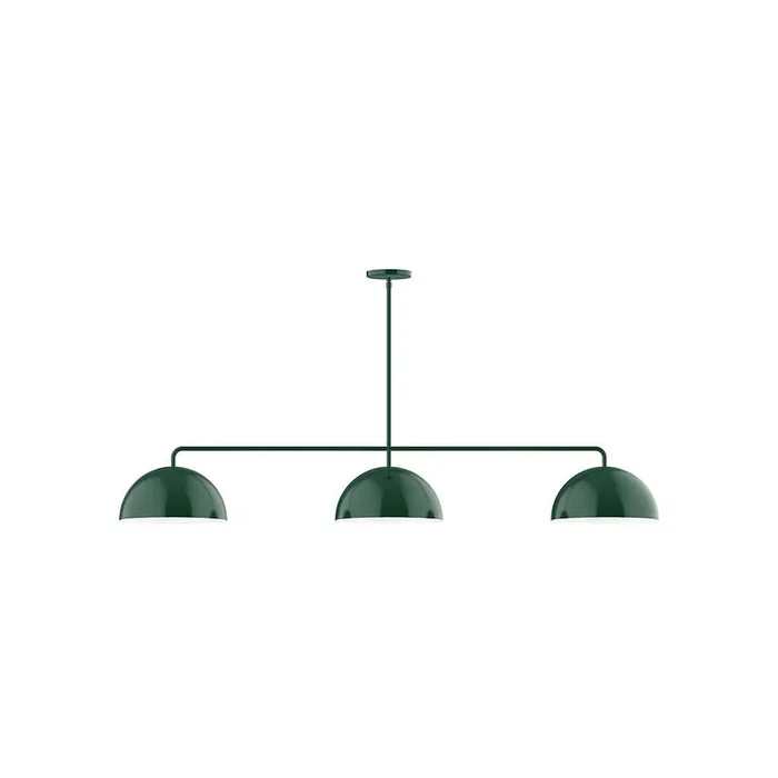 Montclair Light Works – MSN432-G15-42 – Three Light Linear Pendant – Arcade – Forest Green – MSN432G1542