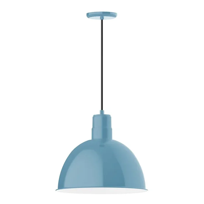Montclair Light Works – PEB117-54-C25-G06 – One Light Pendant – Deep Bowl – Light Blue – PEB11754C25G06