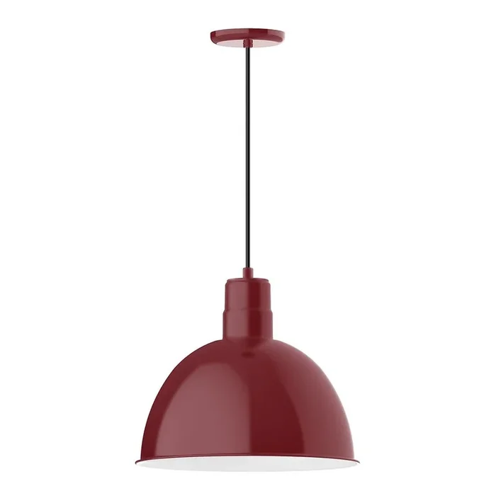 Montclair Light Works – PEB117-55-C25 – One Light Pendant – Deep Bowl – Barn Red – PEB11755C25