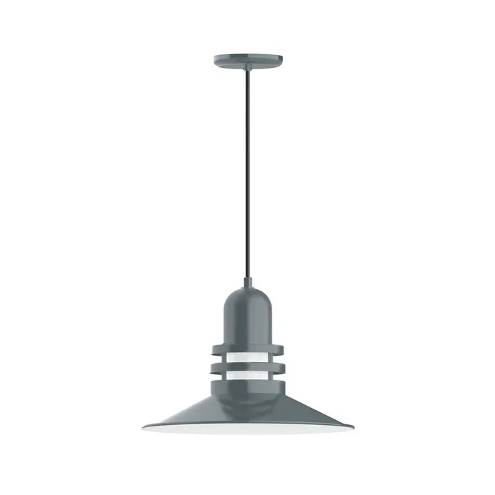 Montclair Light Works – PEB149-40-C25 – One Light Pendant – Atomic – Slate Gray – PEB14940C25