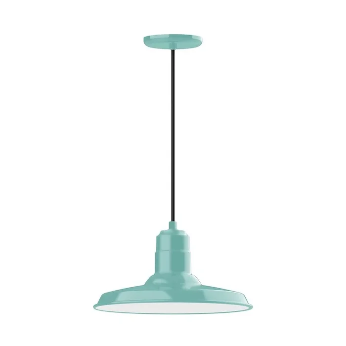Montclair Light Works – PEB183-48-C22 – One Light Pendant – Warehouse – Sea Green – PEB18348C22