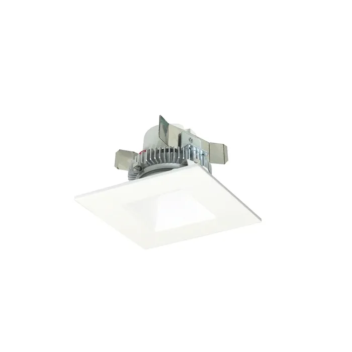 Nora 4 Inch Cobalt Click 1000Lm LED Retrofit Square /Square Regress 12W 3000K Matte Powder White 120V 0-10V/Triac/ELV And 277V 0-10V Dimming (NLCBC2-45630MPW/10LE4)