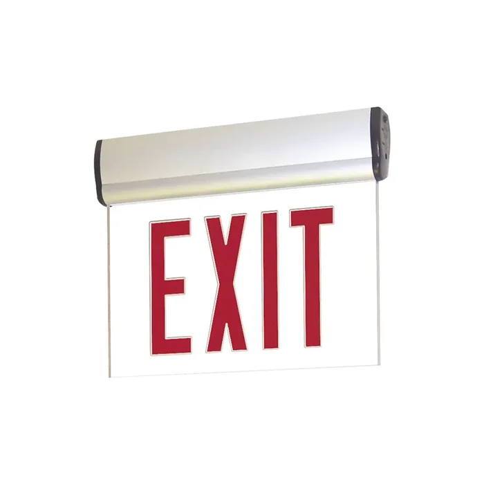 Nora Exit Adjustable AC Single Face Red/Mirrored Aluminum (NX-810-LEDRMA)