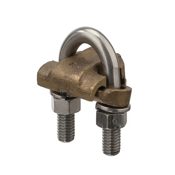 NSI Heavy-Duty Ground Connector 5/8 Inch-3/4 Inch Rod3/8 Inch Pipe Cable Range 4-8 (UC-103)