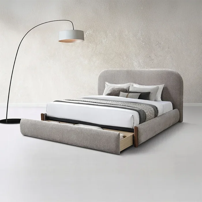 Orane Bed in Gray Fabric with Storage By ACME