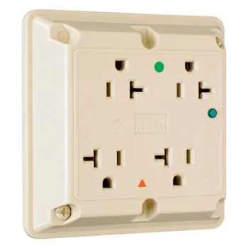Pass And Seymour Hospital Grade Isolated Ground TVSS Quad Receptacle 20A 125V Ivory (IG420HISP)