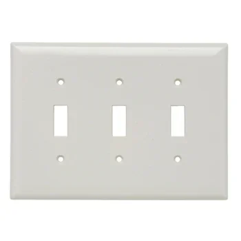 Pass And Seymour Junior Jumbo Plate 3-Gang 3 Toggle Light Aluminum (SPJ3LA)