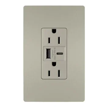 Pass And Seymour Radiant A/C Fast Charge USB And Duplex 15A Nickel (R26USBAC6NICCV4)