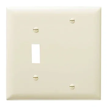 Pass And Seymour Trademaster Plate 2-Gang 1 Toggle 1 Blank Light Almond (TP113LA)