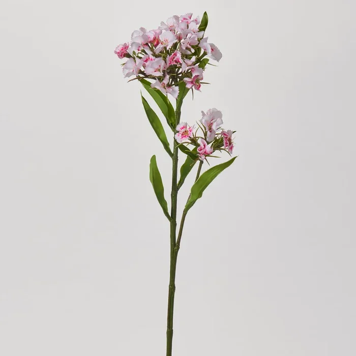 Pink & White Dianthus Wildflowers Faux Floral Stem Spray – 23″