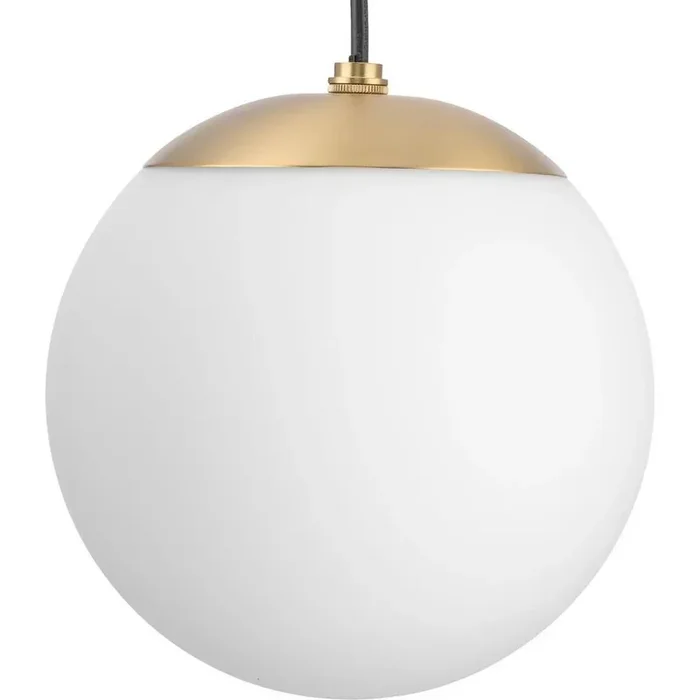 Progress Lighting Atwell Collection 1-Light Small Hanging Pendant Brushed Bronze Finish Etched Opal Glass (P500461-109)