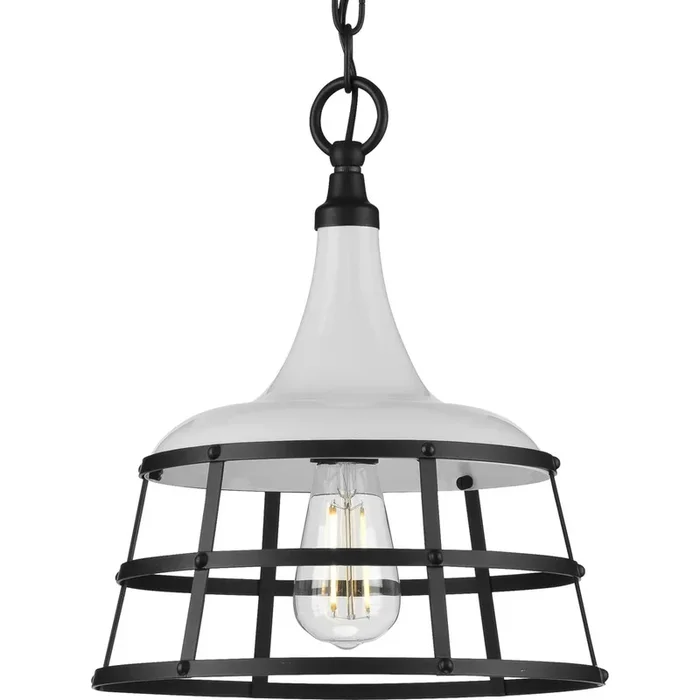 Progress Lighting Bastille Collection White One-Light Pendant (P500236-030)