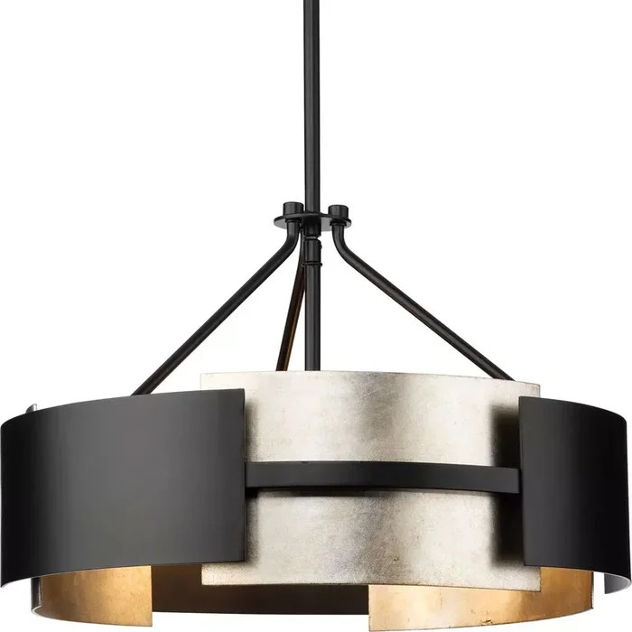 Progress Lighting Lowery Collection 60W Three-Light Semi-Flush Mount Fixture Convertible Matte Black (P350203-31M)