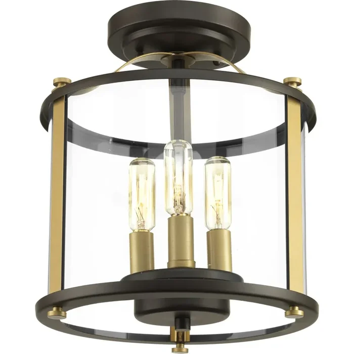 Progress Lighting Squire Collection Three-Light Semi-Flush Convertible (P550011-020)