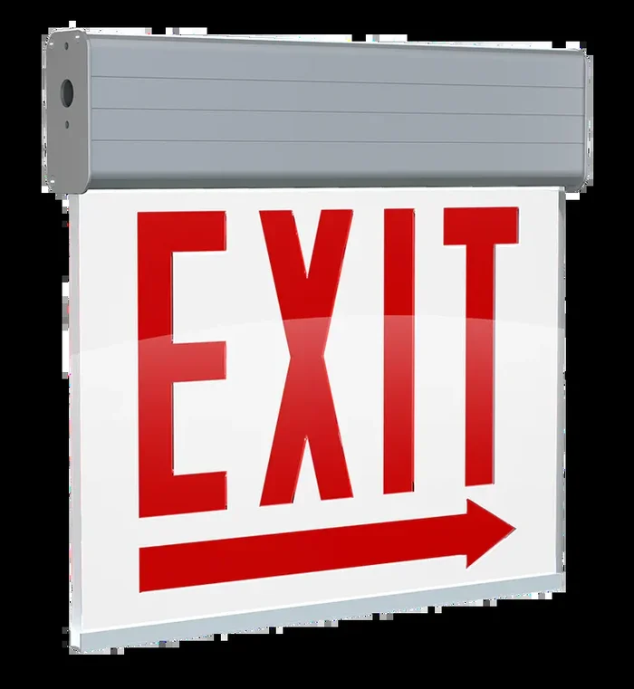 RAB Edgelit Chicago Exit 1-Face White Panel Aluminum Housing Right Arrow (EXITEDGE-1WPRACH)